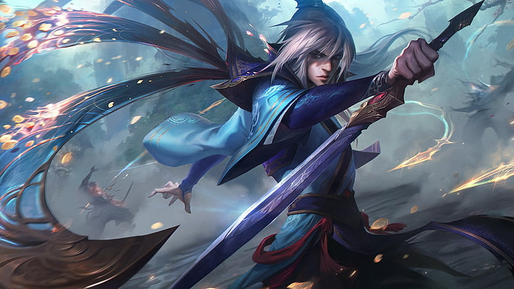 männliche Figur mit Schwert als digitaler Hintergrund, League of Legends, Talon (League of Legends), HD-Hintergrundbild