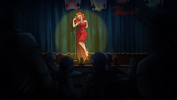 Video Game Art, video games, Fallout, Fallout: New Vegas, dark, red dress, HD wallpaper