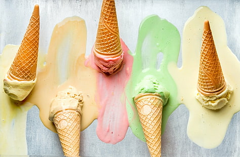 อาหารไอศกรีมขนมวาฟเฟิลโคน, วอลล์เปเปอร์ HD HD wallpaper