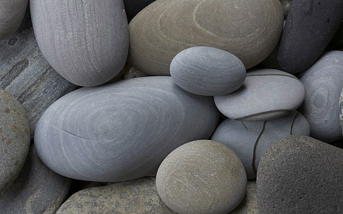 أحجار ناعمة ، قطعة حجر رمادية وبنية ، ناعمة ، حجرية ، ثلاثية الأبعاد ومجردة، خلفية HD HD wallpaper