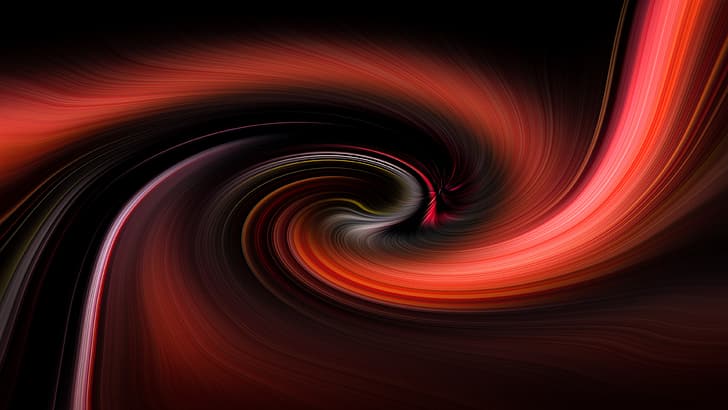 red, black, rotation, spiral, a mixture of colors, color mix, HD wallpaper