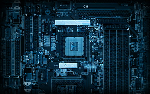 black computer motherboard, technology, HD wallpaper HD wallpaper