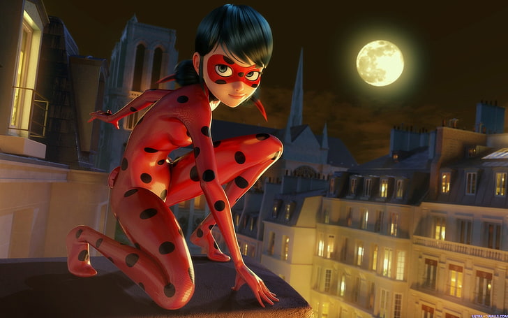 Paris, The city, The moon, Night, Lady Bug, Sabor, HD wallpaper