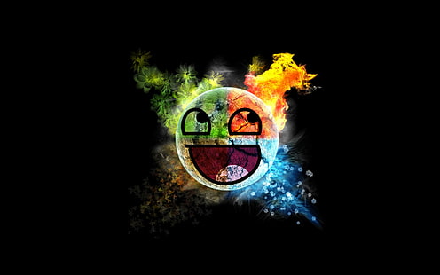 memy happy face elementy awesome face, Tapety HD HD wallpaper