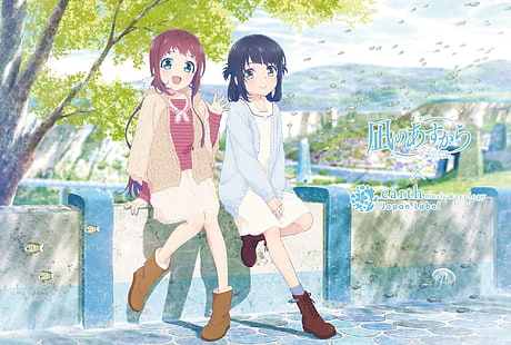 อนิเมะเรื่อง Nagi no Asukara, Manaka Mukaido, Miuna Shiodome, วอลล์เปเปอร์ HD HD wallpaper