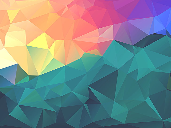 teal and red illustration, minimalism, colorful, polygon art, low poly, turquoise, digital art, HD wallpaper