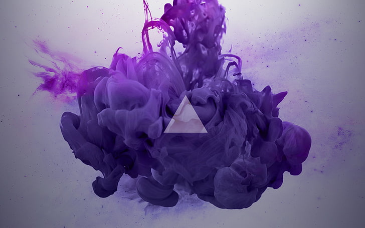 papel pintado digital humo púrpura, triángulo, violeta, humo, Fondo de pantalla HD