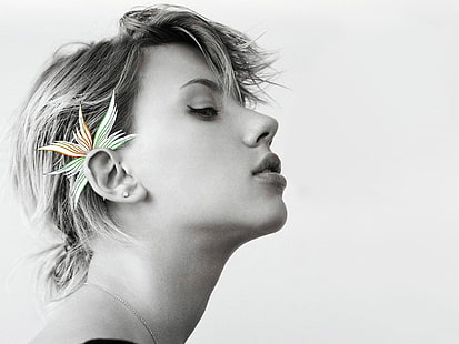 Graustufenfoto von Frau, Schauspielerin, Scarlett Johansson, HD-Hintergrundbild HD wallpaper