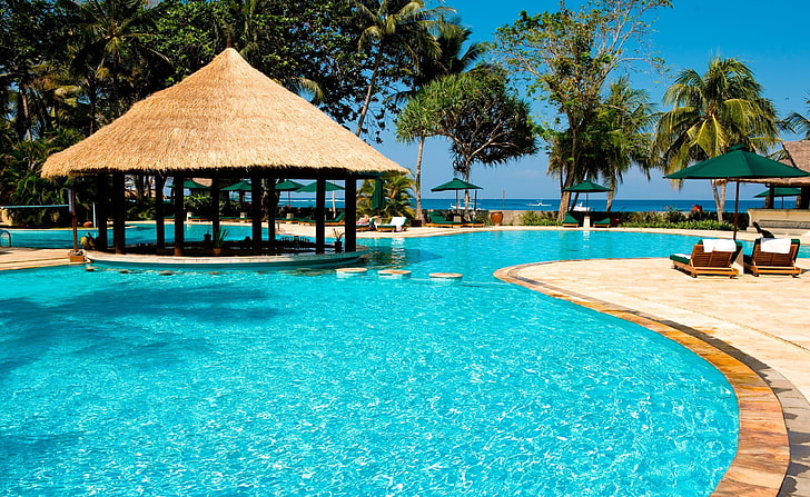 Kosta Rika Resort, kahverengi çardak, Orta Amerika, Kosta Rika, Resort, Kosta, Rika, HD masaüstü duvar kağıdı