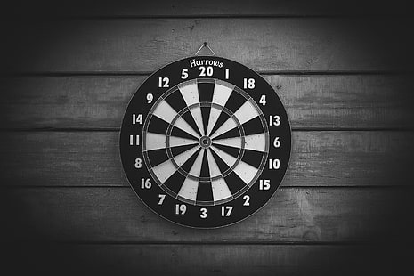 black dartboard, wall, Board, goal, target, Darts, HD wallpaper HD wallpaper