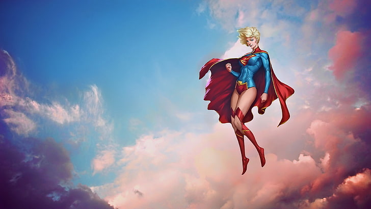 Süper kız duvar kağıdı, Süper kız, Stanley Lau, Süpermen, süper kahraman, süper kahramanlar, sanat, DC Comics, HD masaüstü duvar kağıdı