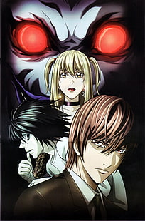 Death Note, Yagami Light, anime, Lawliet L, Amane Misa, Ryuk, Tapety HD HD wallpaper