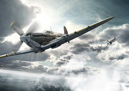 Aviones de combate, Supermarine Spitfire, Royal Air Force, Fondo de pantalla HD HD wallpaper