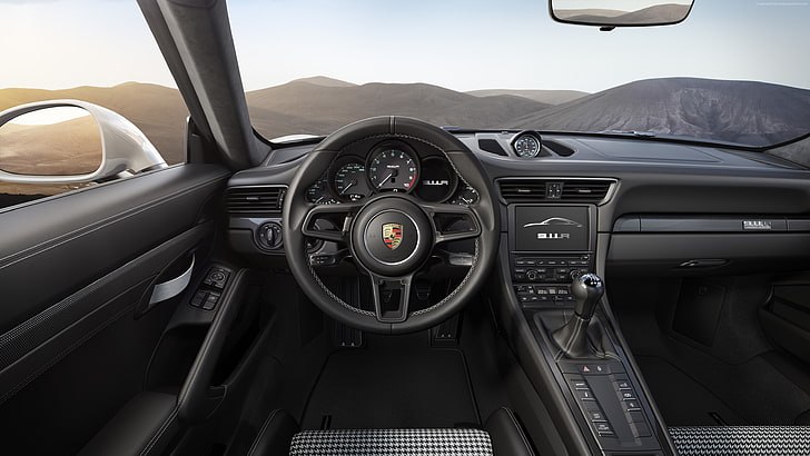 Porsche 911 R (991), Женевский автосалон 2016, интерьер, HD обои