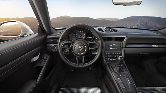 Porsche 911 R (991), Женевский автосалон 2016, интерьер, HD обои HD wallpaper