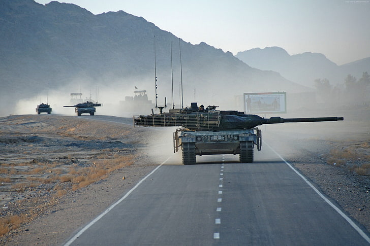 Leopardo 2A6, esercito tedesco, Afghanistan, carro armato, Sfondo HD