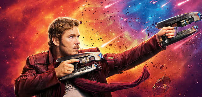 Bintang-Tuhan, 4K, Penjaga Galaxy Vol 2, Peter Quill, Chris Pratt, 8K, Wallpaper HD HD wallpaper