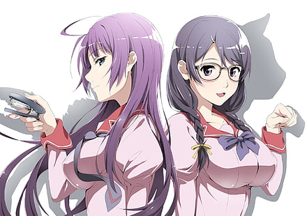 Anime, Monogatari (série), Hitagi Senjōgahara, Tsubasa Hanekawa, Fond d'écran HD HD wallpaper