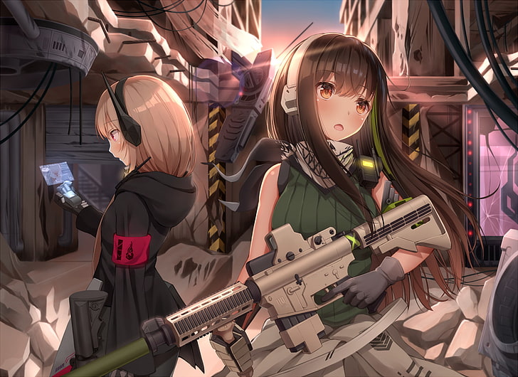 dziewczyny z bronią, pistolet, Girls_Frontline, Girls Frontline, anime, Tapety HD