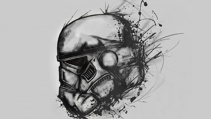 Star Wars Storm Trooper pintura, stormtrooper, Star Wars, desenho, HD papel de parede