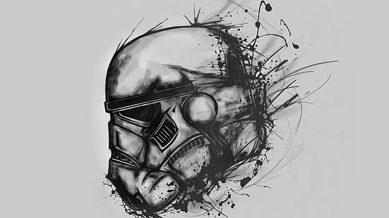 Star Wars Storm Trooper pintura, stormtrooper, Star Wars, desenho, HD papel de parede HD wallpaper