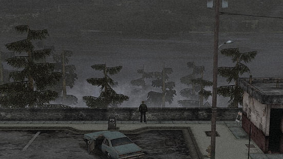 ภาพวาดรถเก๋งสีเทา Silent Hill 2 เจมส์ซันเดอร์แลนด์วิดีโอเกม, วอลล์เปเปอร์ HD HD wallpaper