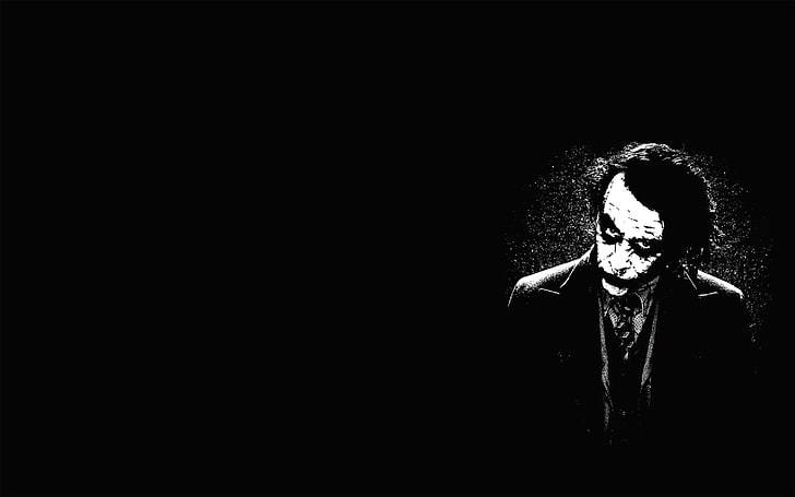 The Joker portrait, black background, monochrome, Joker, Dark Knight  Trilogy, HD wallpaper | Wallpaperbetter