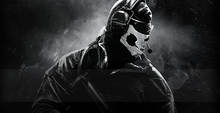 Call of Duty, video games, white, monochrome, black, Call of Duty: Ghosts, HD wallpaper