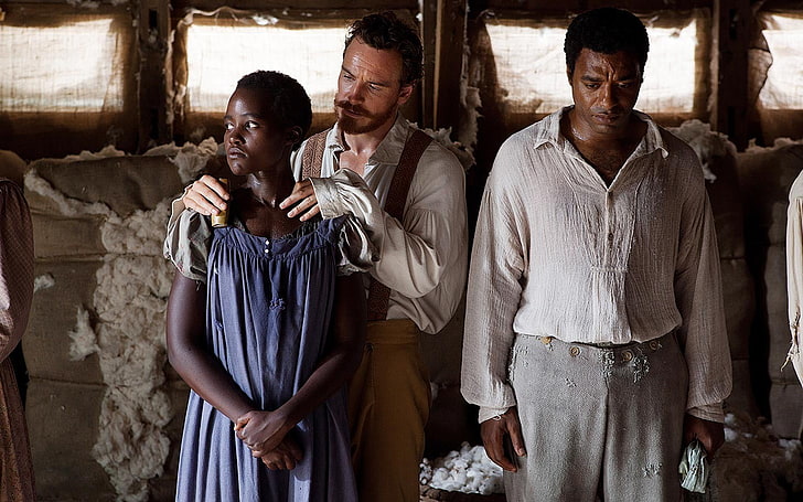 gaun tanpa lengan putih wanita, film, Michael Fassbender, adegan film, perbudakan, aktor, orang-orang, Wallpaper HD