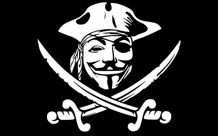 ロゴ、海賊、剣、匿名、 HDデスクトップの壁紙