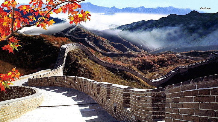 Monumen, Tembok Besar Tiongkok, Tiongkok, Wallpaper HD