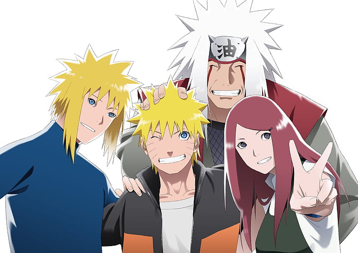 Naruto, Jiraiya (Naruto), Kushina Uzumaki, Minato Namikaze, Naruto Uzumaki, HD masaüstü duvar kağıdı
