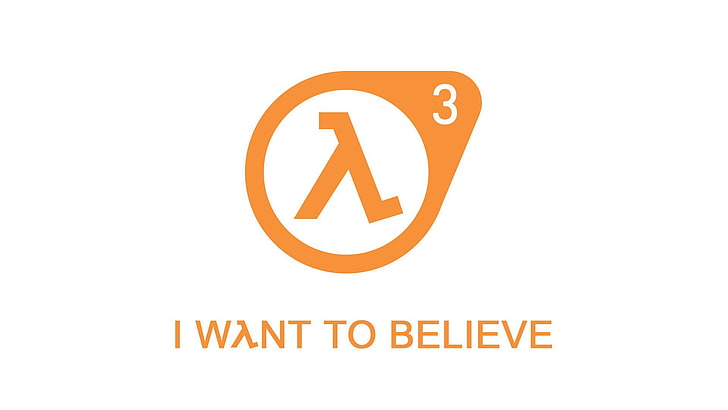 Logotipo Half Life 3, videogame, Valve Corporation, Half-Life, Half-Life 2, Gordon Freeman, trabalho artístico, citação, fundo simples, HD papel de parede