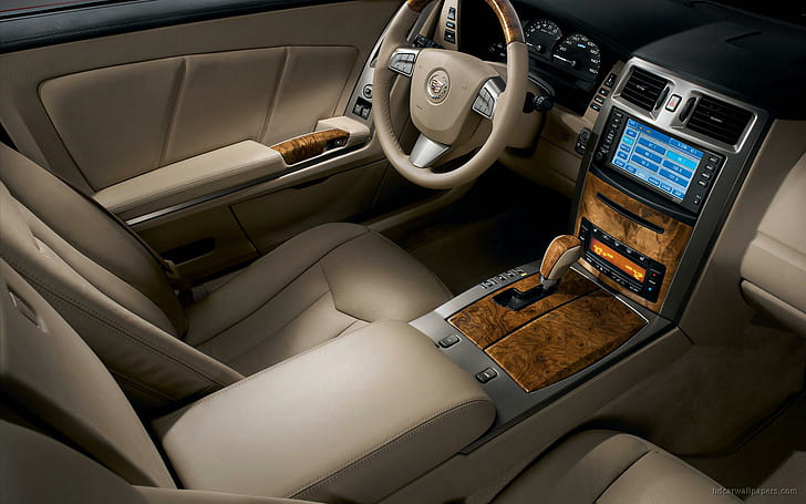 2009 Cadillac XLR İç mekan, kahverengi deri araba iç mekanı, 2009, iç mekan, cadillac, araba, HD masaüstü duvar kağıdı
