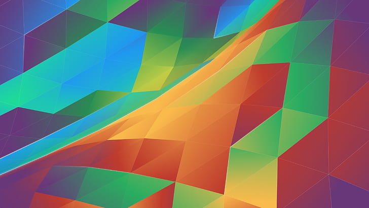 KDE、プラズマ、カラフル、幾何学、三角形、 HDデスクトップの壁紙