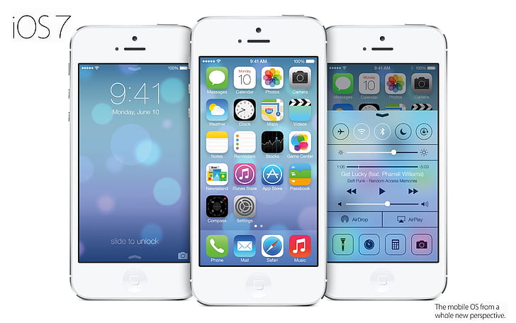 iOS 7 in iPhone 5, iOS, iPhone, HD wallpaper