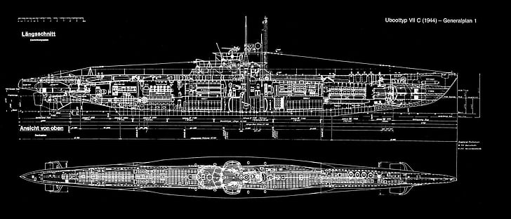 سفن حربية ، غواصة ألمانية من النوع السابع ، غواصة، خلفية HD