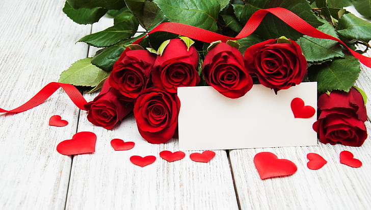 roses, red, love, buds, heart, flowers, romantic, red roses, valentine`s day, HD wallpaper