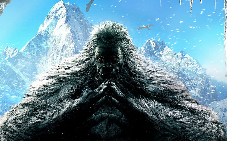 Far cry 4, Ubisoft, Gorilla, Birds, Snowman, Mountain, HD wallpaper