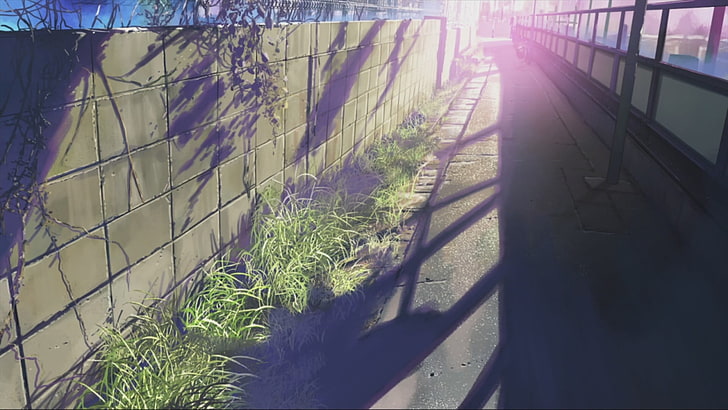 muro de hormigón gris, anime, 5 centímetros por segundo, Makoto Shinkai, Fondo de pantalla HD