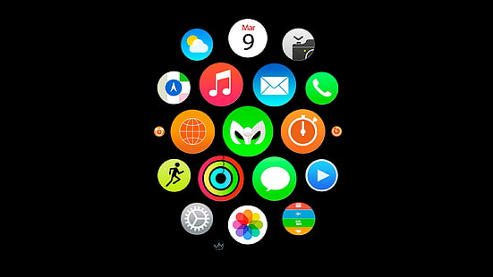 Ikony Apple Watch, zegarek, Apple Inc., Tapety HD HD wallpaper