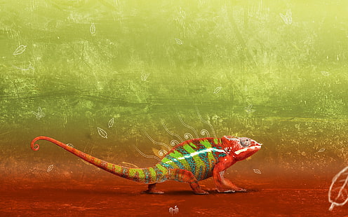 Great Chameleon กิ้งก่า, วอลล์เปเปอร์ HD HD wallpaper