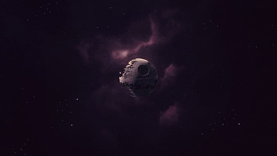 ilustrasi luar angkasa, Star Wars Death Star, Star Wars, Death Star, karya seni, ruang, ungu, Star Wars: Episode VI - Kembalinya Jedi, fiksi ilmiah, seni luar angkasa, Wallpaper HD HD wallpaper