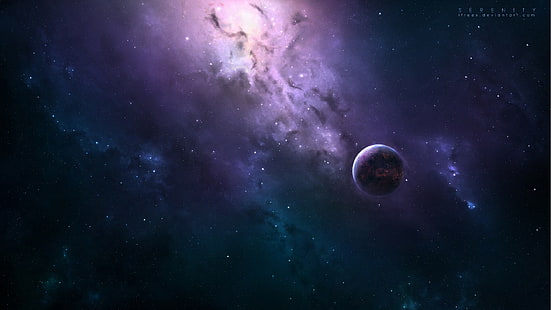 Vintergatan tapeter, rymden, rymdkonst, planet, nebulosa, stjärnor, HD tapet HD wallpaper