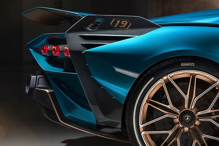 Lamborghini, logotipo, supercarro, azul, lambo, roda, bom, 2020, Sian, Lamborghini Sian, Lamborghini Sian Roadster, HD papel de parede
