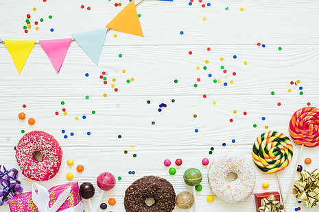  Food, Sweets, Doughnut, Lollipop, HD wallpaper HD wallpaper
