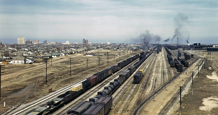القطار ، ساحة السكك الحديدية، خلفية HD