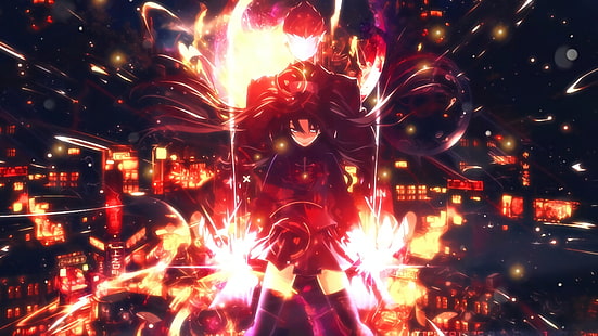 Fate / Stay Night: Unlimited Blade Works, Tohsaka Rin, anime, Fate / Stay Night, Serie Fate, Sfondo HD HD wallpaper