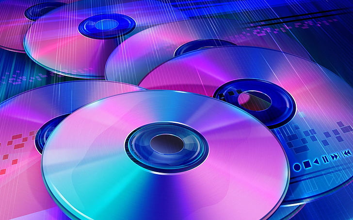 collection, ordinateurs, discos, dvd, Fond d'écran HD