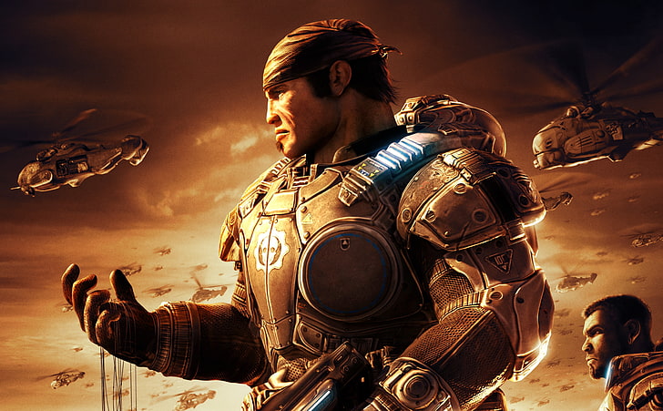 Gears Of War Game, tapeta z gry wideo, gry, Gears Of War, wojskowe, gra wideo, strzelanka, science fiction, gears of war 2, Tapety HD